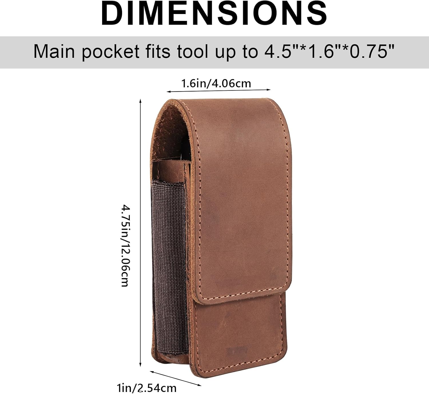 Multitool Sheath for Men,Leather Multitool Sheath for Belt,Multitool Holster,EDC Belt Pouch Fits Folding Tool,Magnetic Closure Multitool Pouch for Folding Knife,Tool Pouch with Belt Clip - Image 2