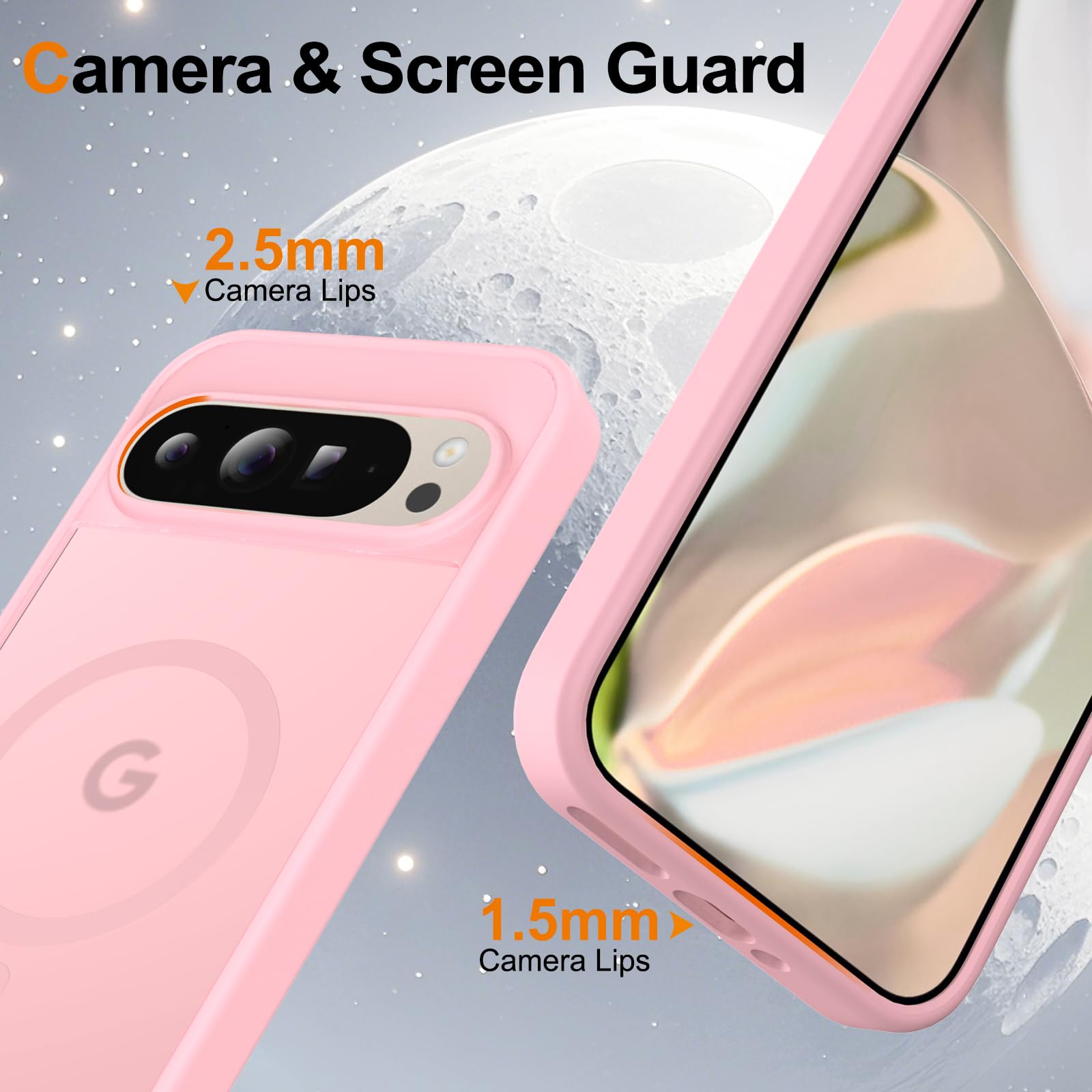 Ezanmull Google Pixel 9A Hülle Mit MagSafe - Transparente Schutzhülle Mit 2 Bildschirmfolien