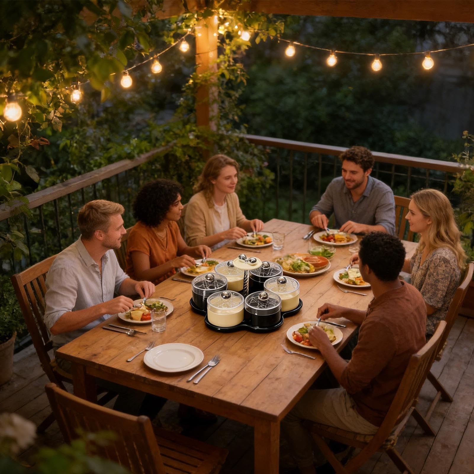 Elegante vassoio da portata per antipasti e frutta, piatto coperto per feste, catering e buffet, perfetto per riunioni di adulti, viaggi ed eventi