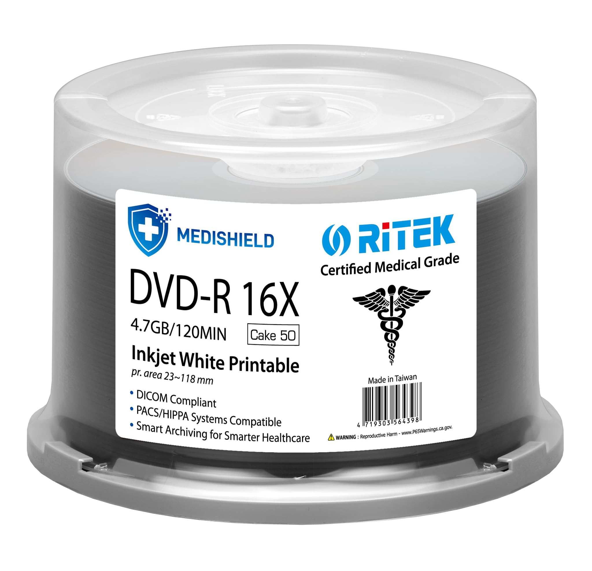 【No PENICILLIN TYPE A DVD】 Amazon.com: 50 Pack Ritek Medishield Medical Grade DVD-R 16X 4.7GB