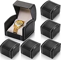 Eorbow 6 Pack Black PU Leather Single Watch Box with Pillow - Jewelry Storage Display Case for Watches Bracelets Necklaces