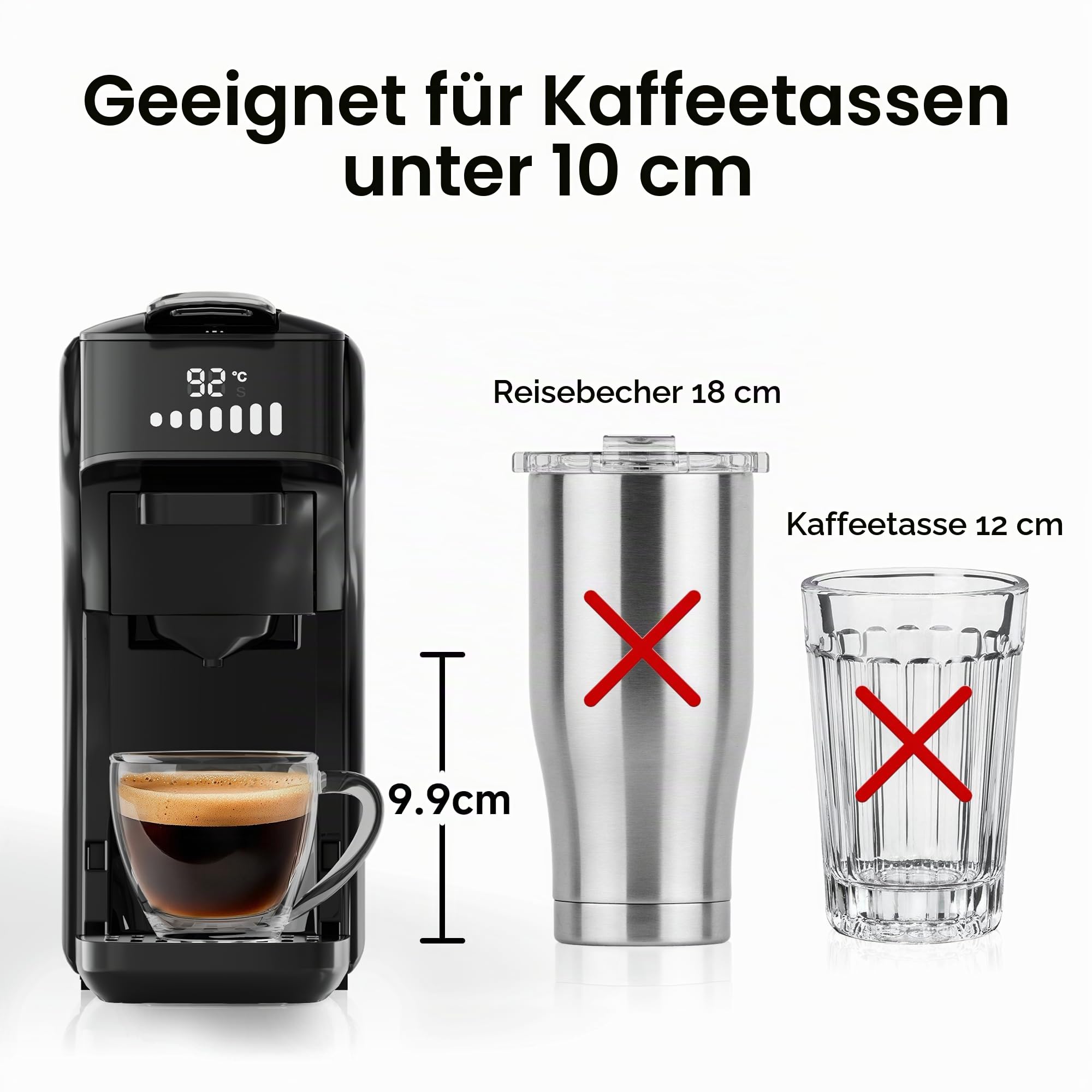 HIBREW H1B 6-in-1 Kapselkaffeemaschine, 20 Bar Kompakte Espressomaschine | Kompatibel mit Ns*/DG*/Es*/Kcup* & Gemahlenem Kaffee, Einstellbare Temperatur & Füllmenge, Heiß- & Kaltbrühfunktion