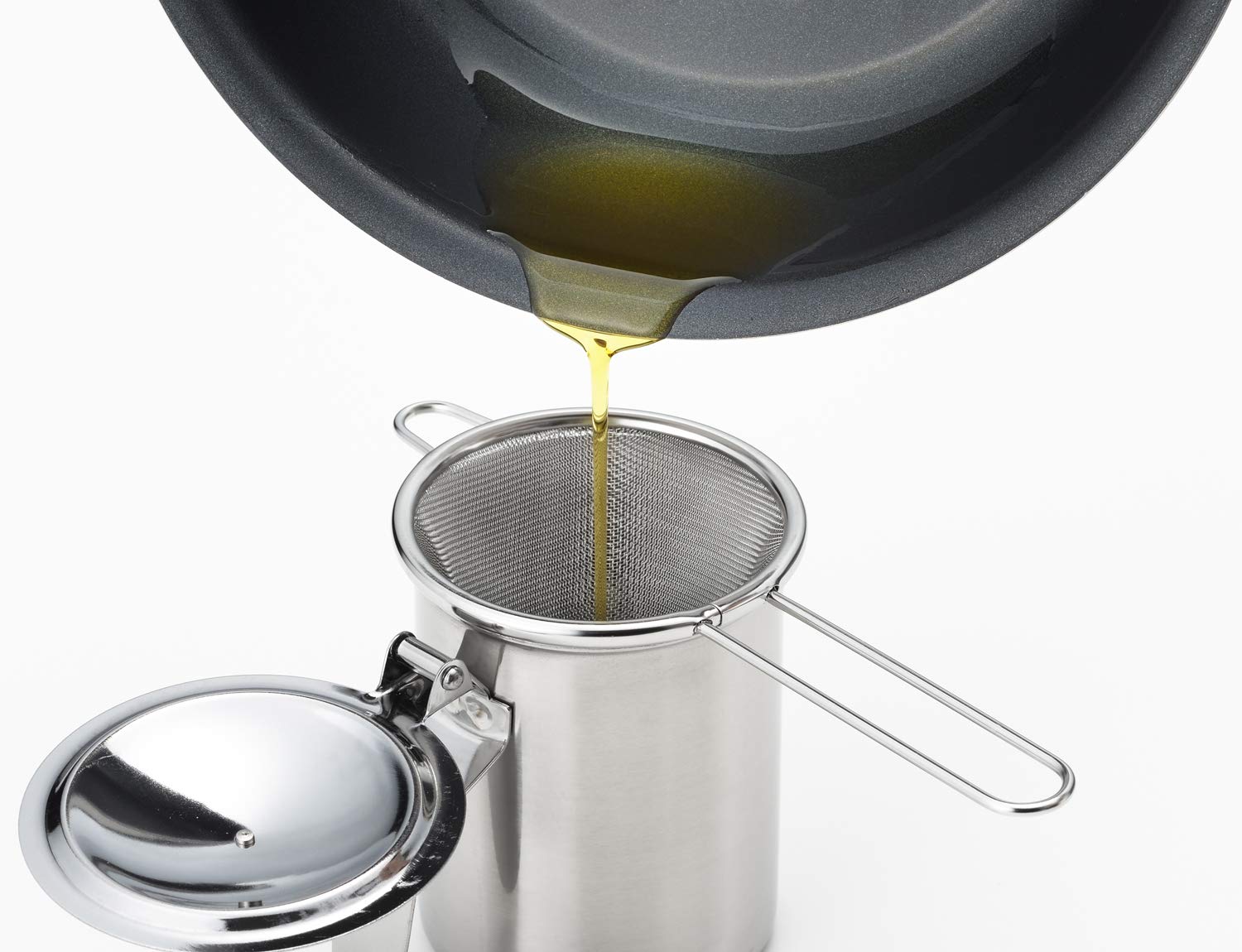 Yoshikawa YJ2825 Strainer, Oil Pot, Fryer, Made in Japan, Mini, Cooking Iroha