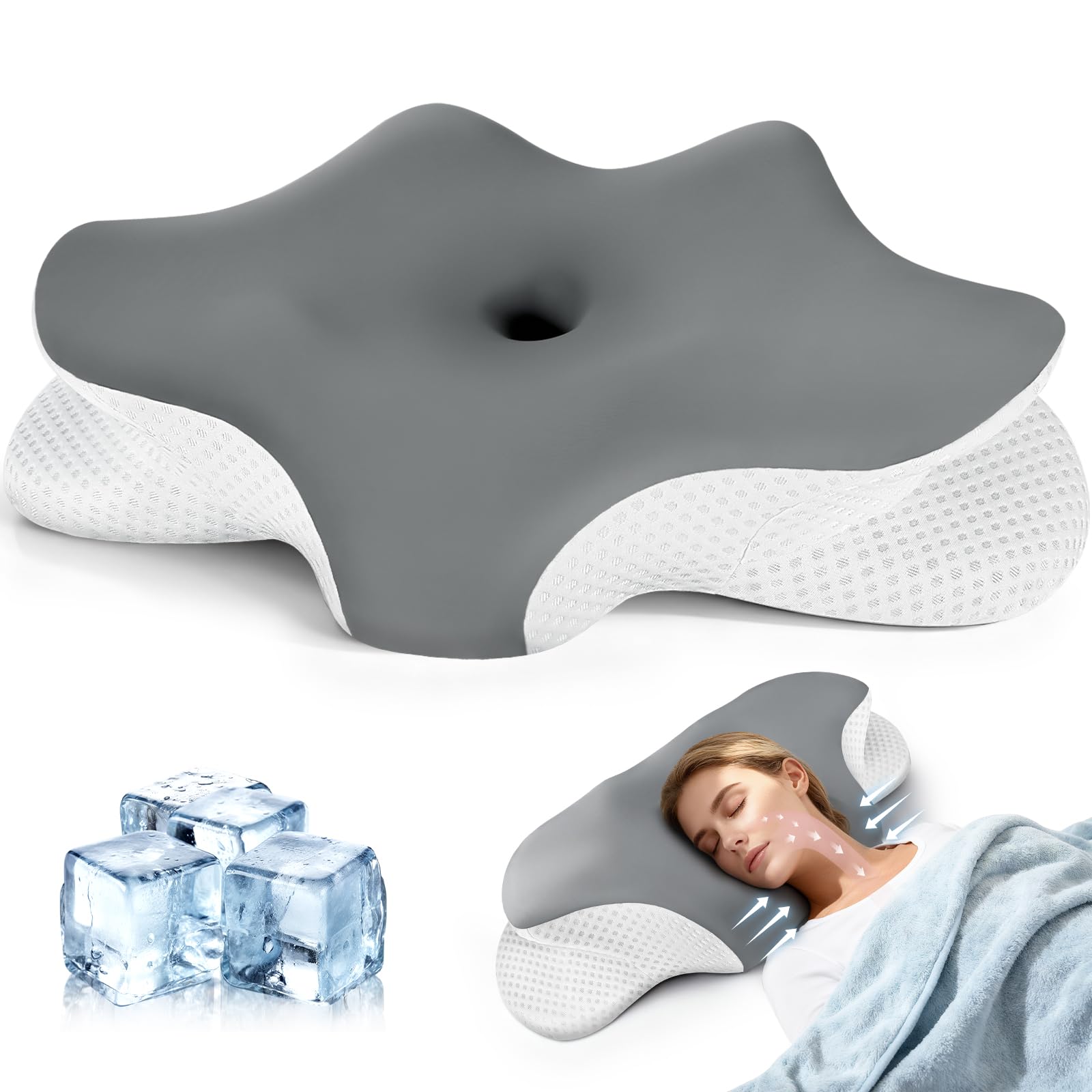 Cuscino Cervicale per Dormire, Cuscino Ergonomico Cervicale per Dormitori Latera