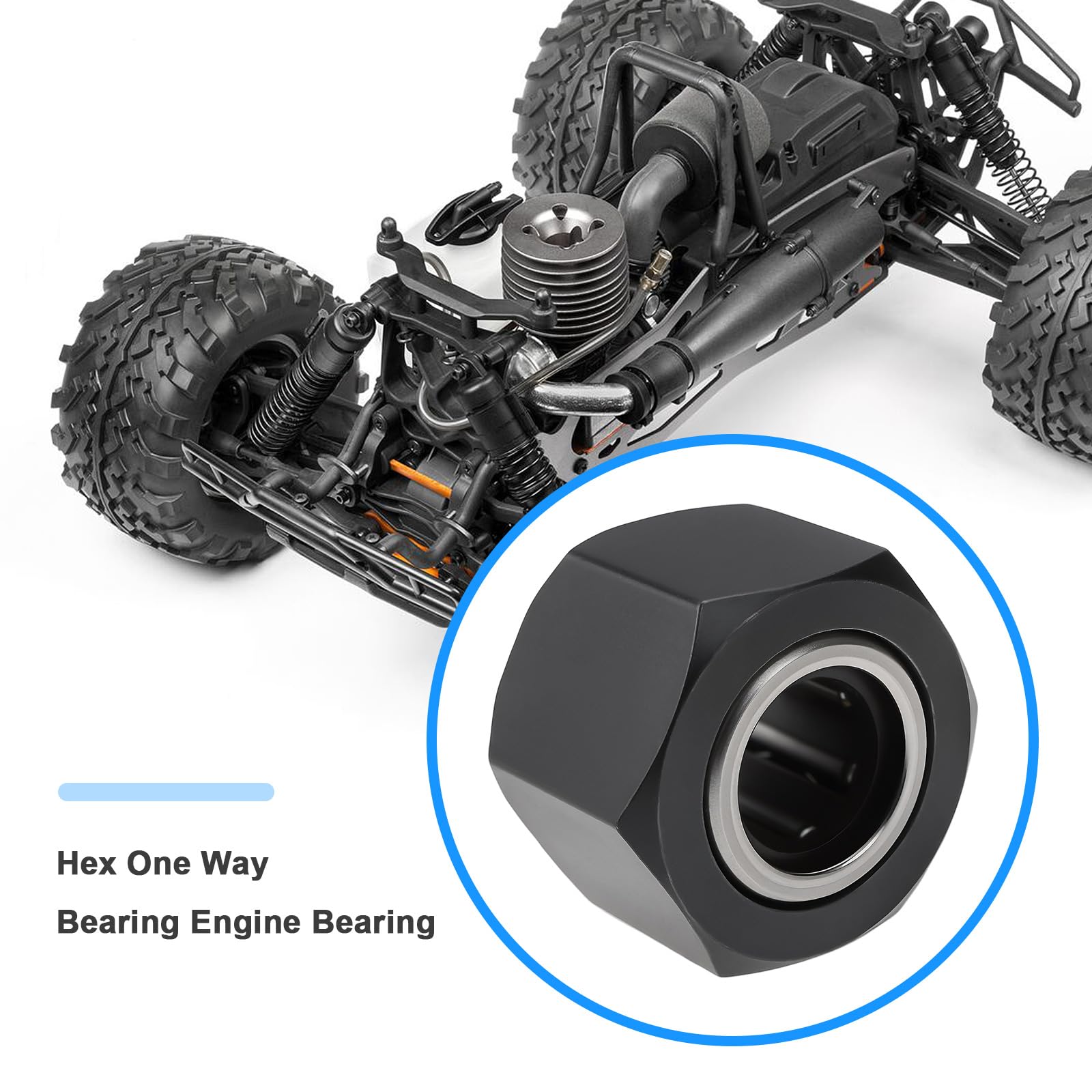 Cuscinetto Motore Unidirezionale Esagonale 14mm 2 Pezzi Compatibile HPI Savage X Trophy 3.5 4.6
