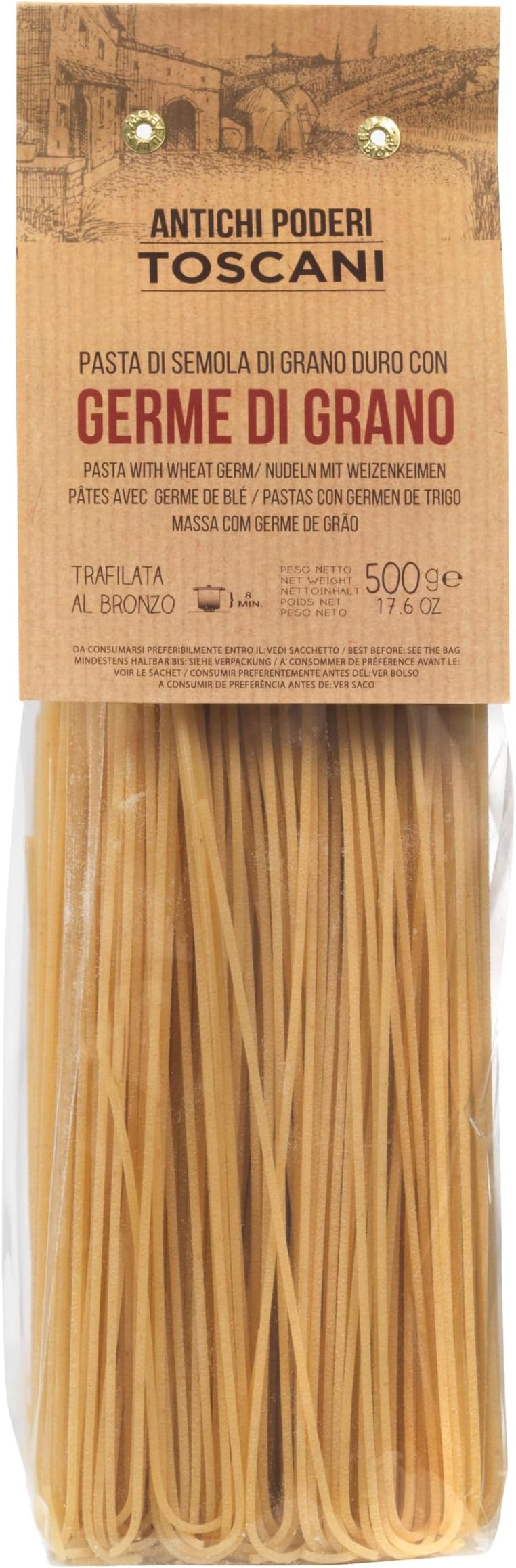Antichi Poderi Toscani - Pasta with Wheat Germ - Spaghetti - Made with Durum Wheat Semolina - 500 gr