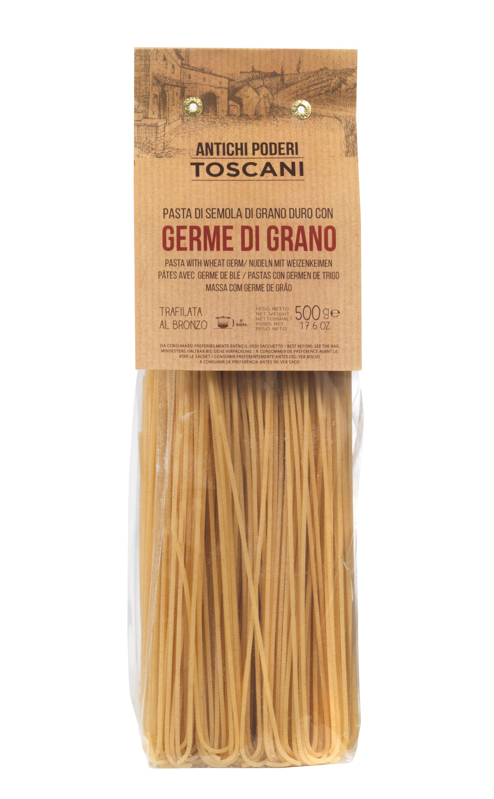 Antichi Poderi Toscani - Pasta with Wheat Germ - Spaghetti - Made with Durum Wheat Semolina - 500 gr