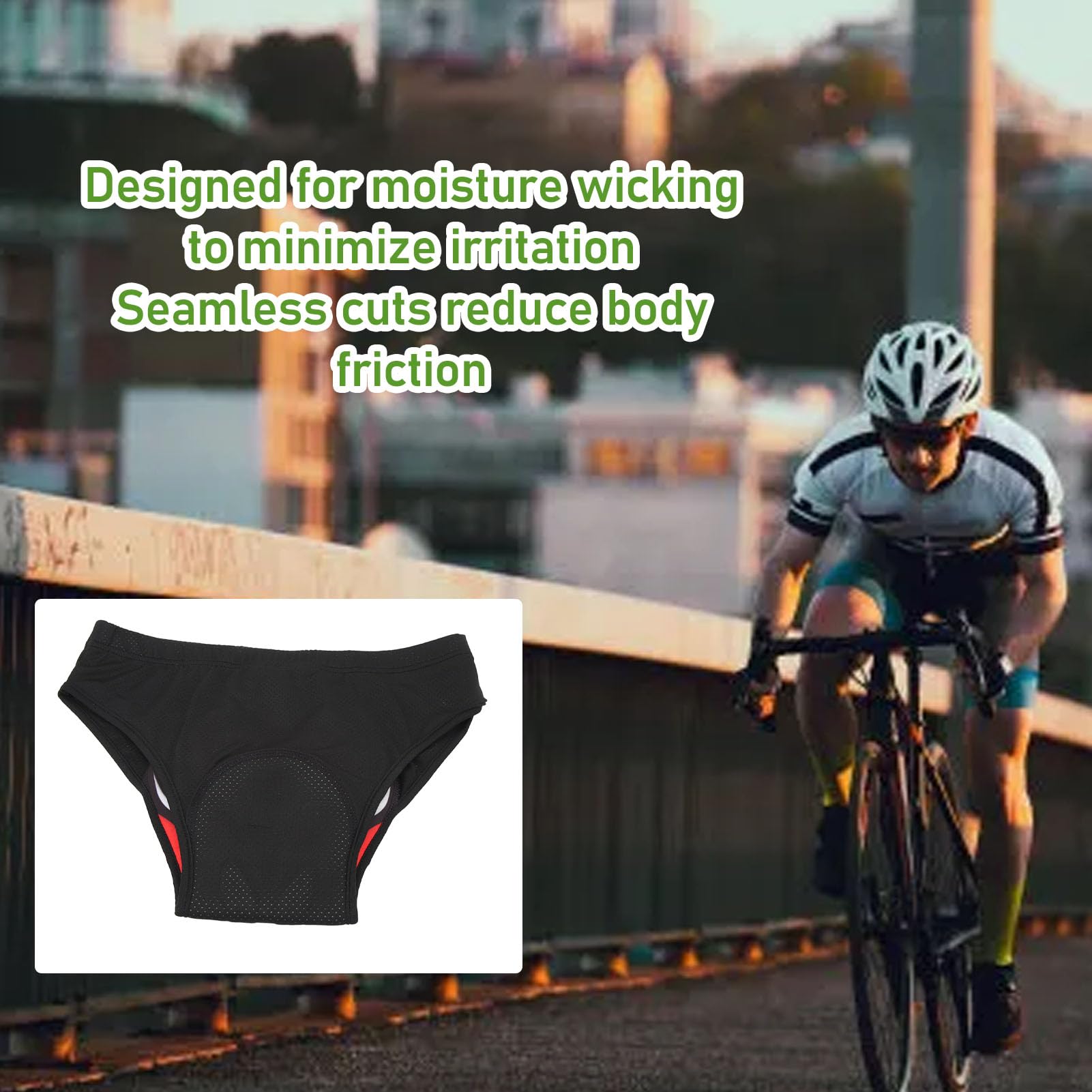 Tbest Sous-vêtements de Cyclisme pour Hommes Triangle Culottes de Vélo Confortables et Respirantes Culottes de Vélo à Séchage Rapide avec Coussinets en Silicone épais