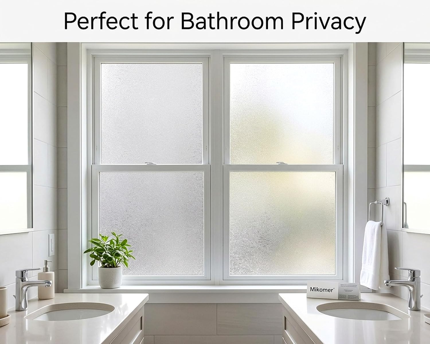 Privacy Window Film Decorative Water Glass Sliding Door Tint Static Cling Etched Crystal Cover No Glue Removable Anti UV Heat Control Decal Contact Paper for Home Office,17.5x157in.