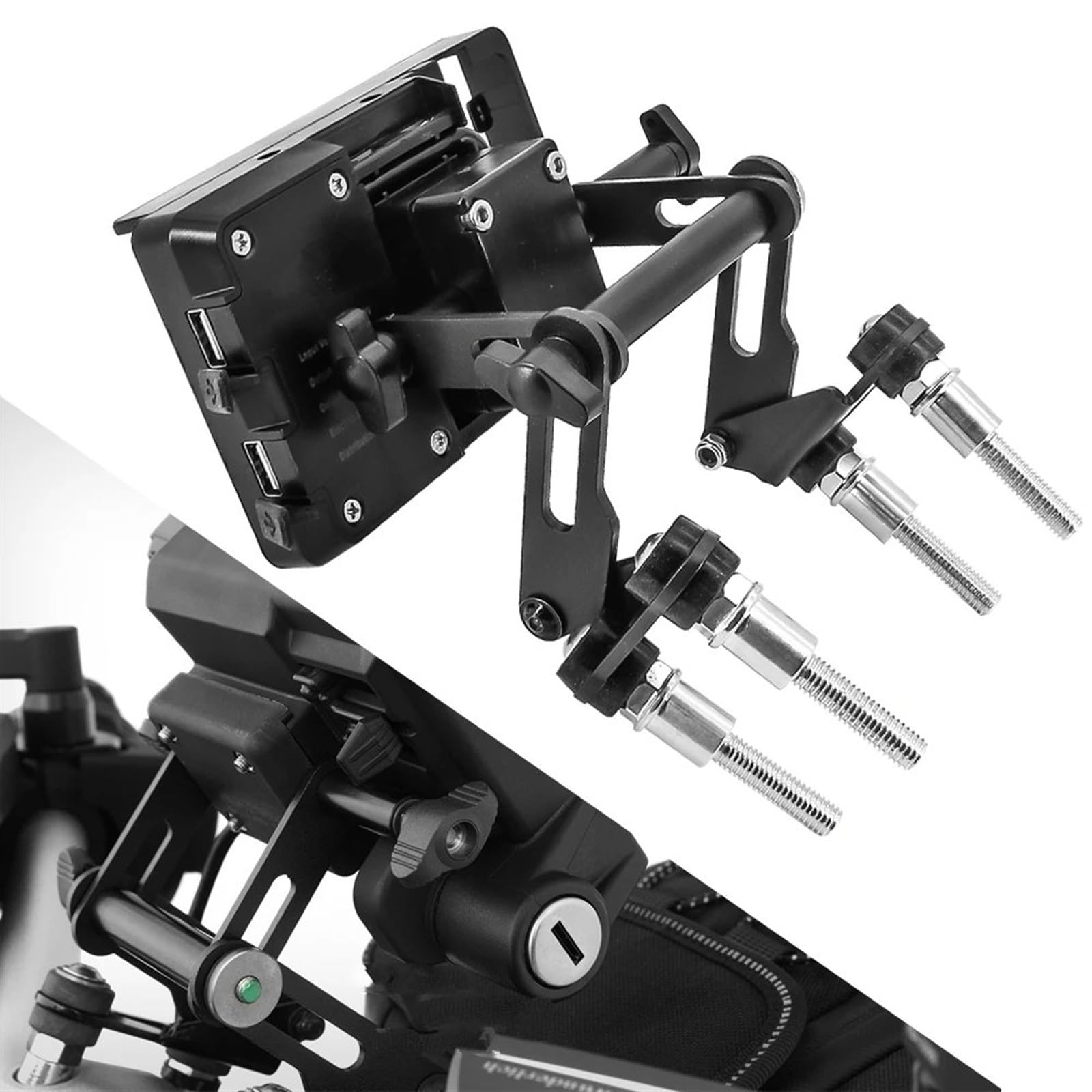 Support Téléphone Moto Pour BMW R1200R, R1200RS, R1250R, R1250RS LC, Support Plaque Navigation GPS Pour Téléphone Portable Moto Support D'extension Réglable Support Guidonavec Avec(22MM bracket)