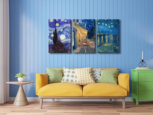 Vista 38 de Wieco Art Great Wave of Kanagawa Katsushika Hokusai 3 piezas modernas sobre lienzo estirado impresiones sobre lienzo, arte de pared para decoración