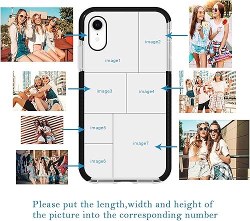 Miniatura 2 de Funda de teléfono personalizada para iPhone XR, diseño personalizado de múltiples imágenes, funda protectora de TPU suave contra arañazos, diseño de