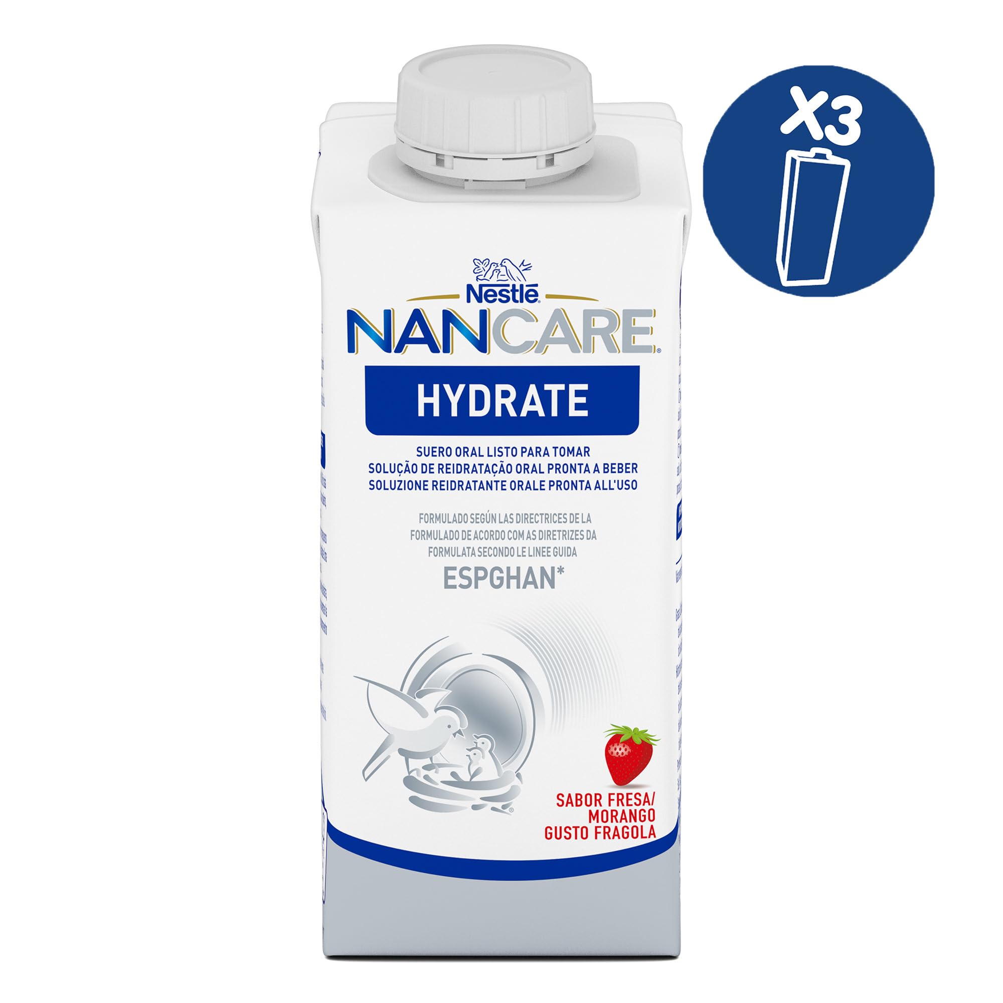 Nestlé NANCARE HYDRATE - Suero Líquido 3x200ml