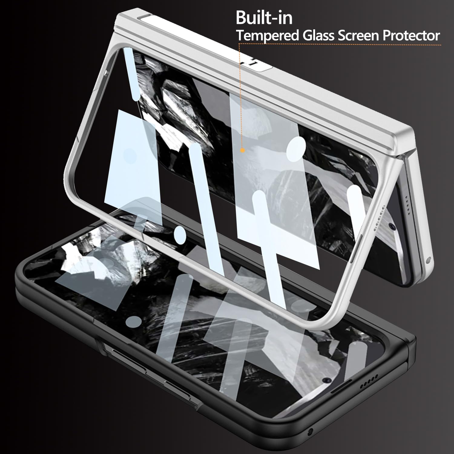 Custodia Google Pixel 9 Pro Fold Con Cavalletto Metallico E Protezione Schermo – Cerniera Magnetica Antiurto – Nero