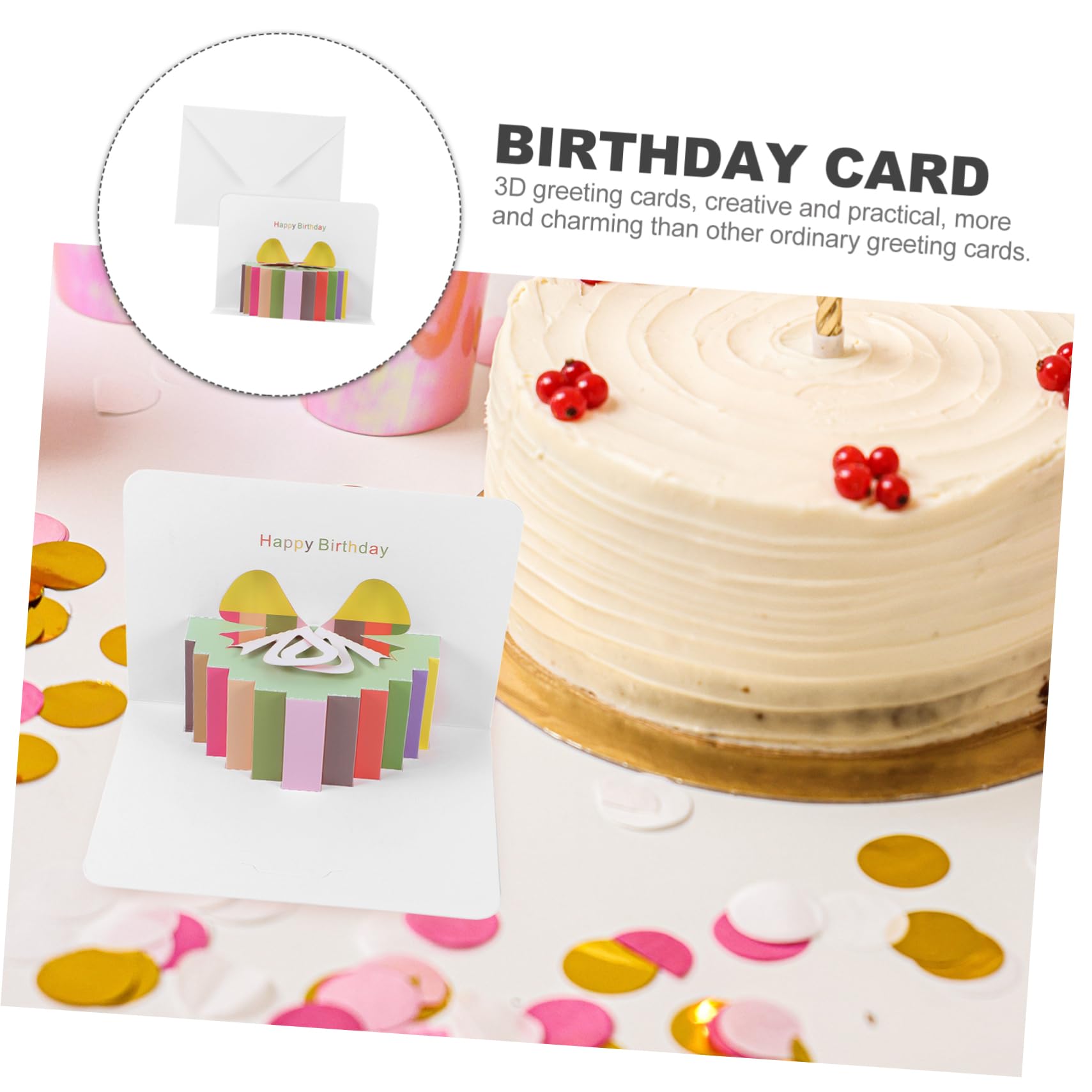 Amazon | Ciieeo 立体バースデーカード お祝いメッカード カラフルな