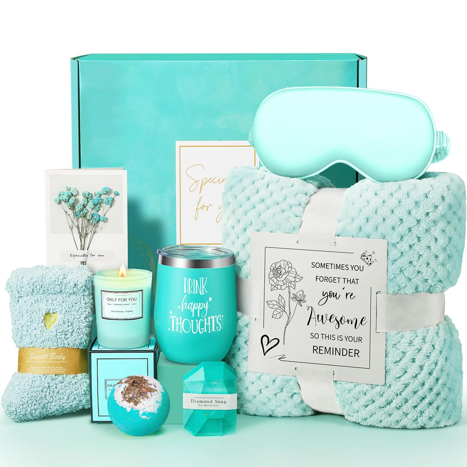 Birthday Gifts for Women, Get Well Soon Gift Baskets Birthday Idea for Mothers Day Gifts for Mom from Daughter, Unique Spa Gift Basket Box for wife Best Friend Sister, Self Care Gifts for Women