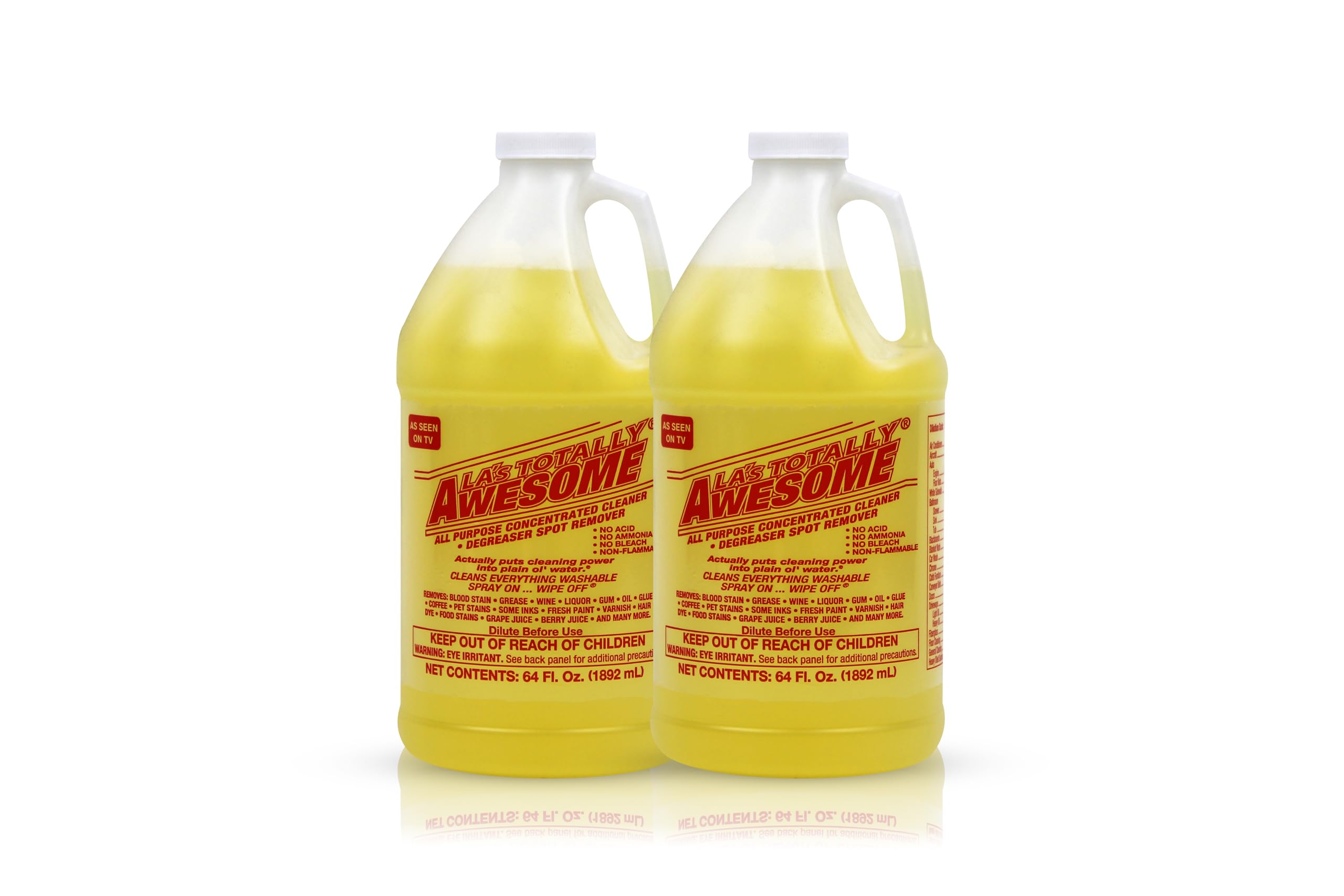 La's Totally Awesome All Purpose Cleaner Refill – 64oz (Pack of 2) Concentrated Multipurpose Cleaner & Heavy Duty Degreaser for Home, Kitchen, Bathroom, Floors, Spray Bottles & More