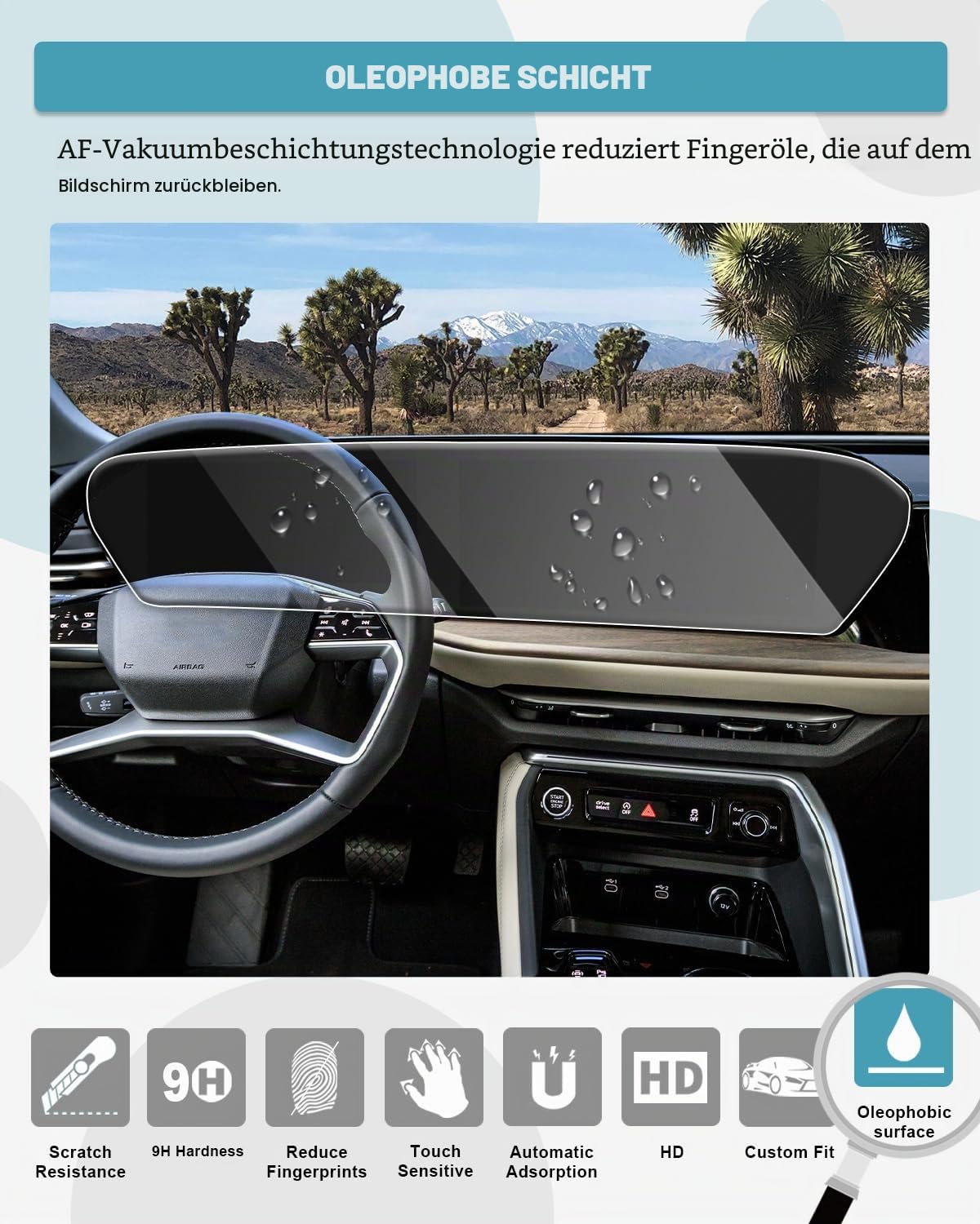 CDEFG Kompatibel mit 2026 Facelift Neu Audi A4 E-tron / A5 / A6 / Q5 / Q6 e-tron Navigation Schutzfolie Tempered Glas 14,5'' &11,9'' Touchscreen Kratzfest GPS 9H Displayschutzfolie Auto Navi Zubehör