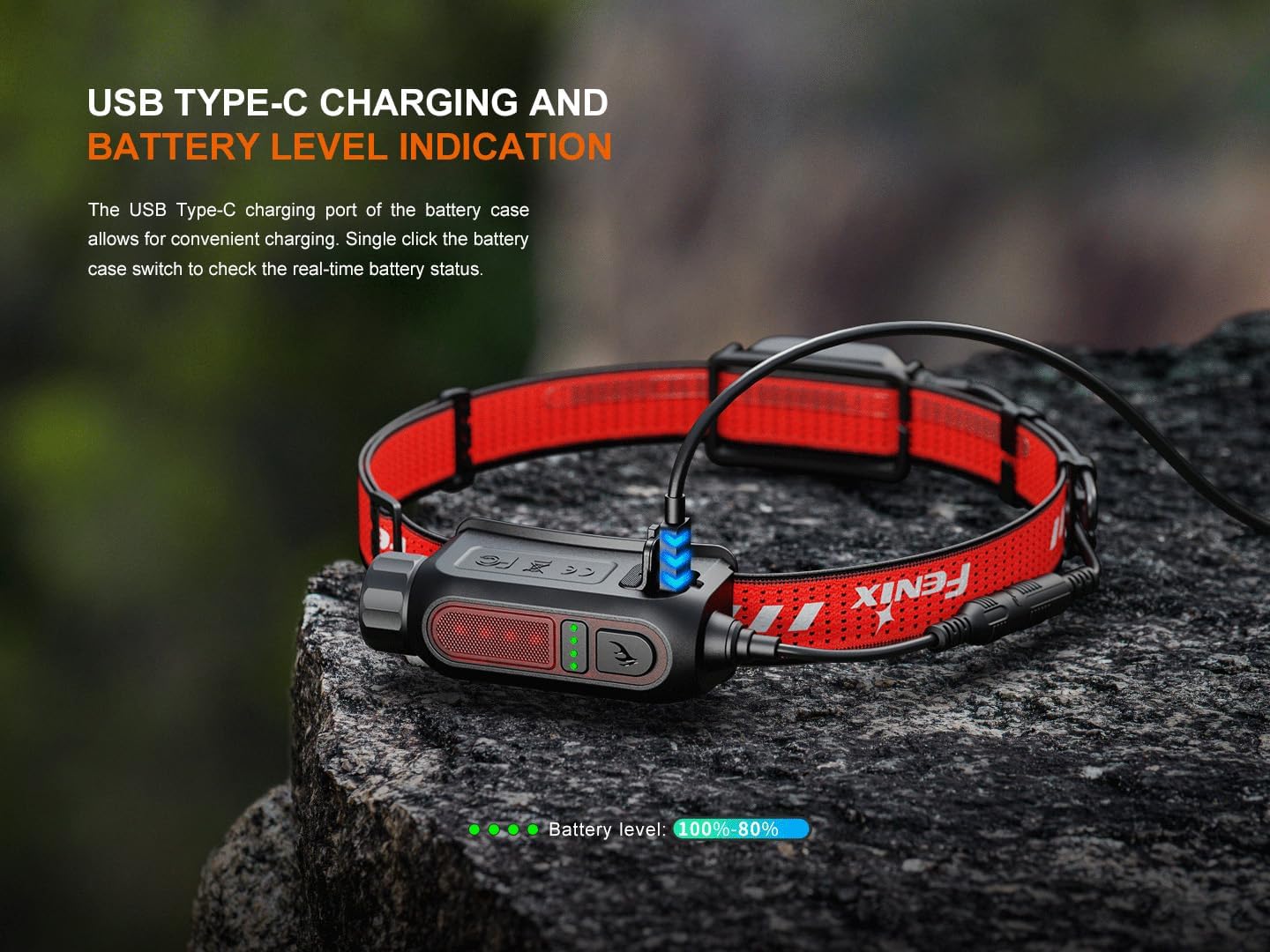 Fenix HP12R-T 1300 Lumen Rechargeable Running Headlamp – Split Battery Design, White/Neutral White/Red Light Modes with Lumentac Organizer (Black)