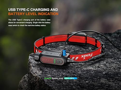 Miniatura 8 de Fenix HP12R-T - Linterna frontal recargable de 1300 lúmenes, diseño de batería dividida, modos de luz blancablanca neutraroja con organizador