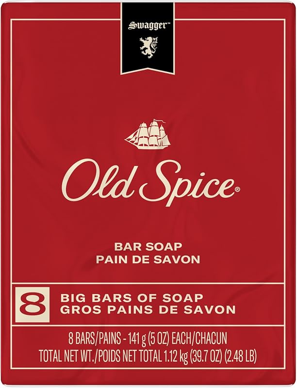 Old Spice Red Collection Swagger Scent Men's bar Soap, 8 bar, 5 oz, 14.920 Lb