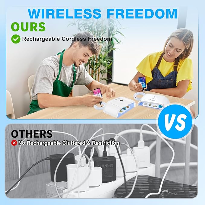 JDiction JDiction UV Light for Resin, Wireless UV Resin Lamp with 48 LED Beads, Long Time Setting (1min, 3min, 5min, 10min), Rechargeable 48W Powerful Cordless Curing Tool for Jewelry Making Crafts photo 2