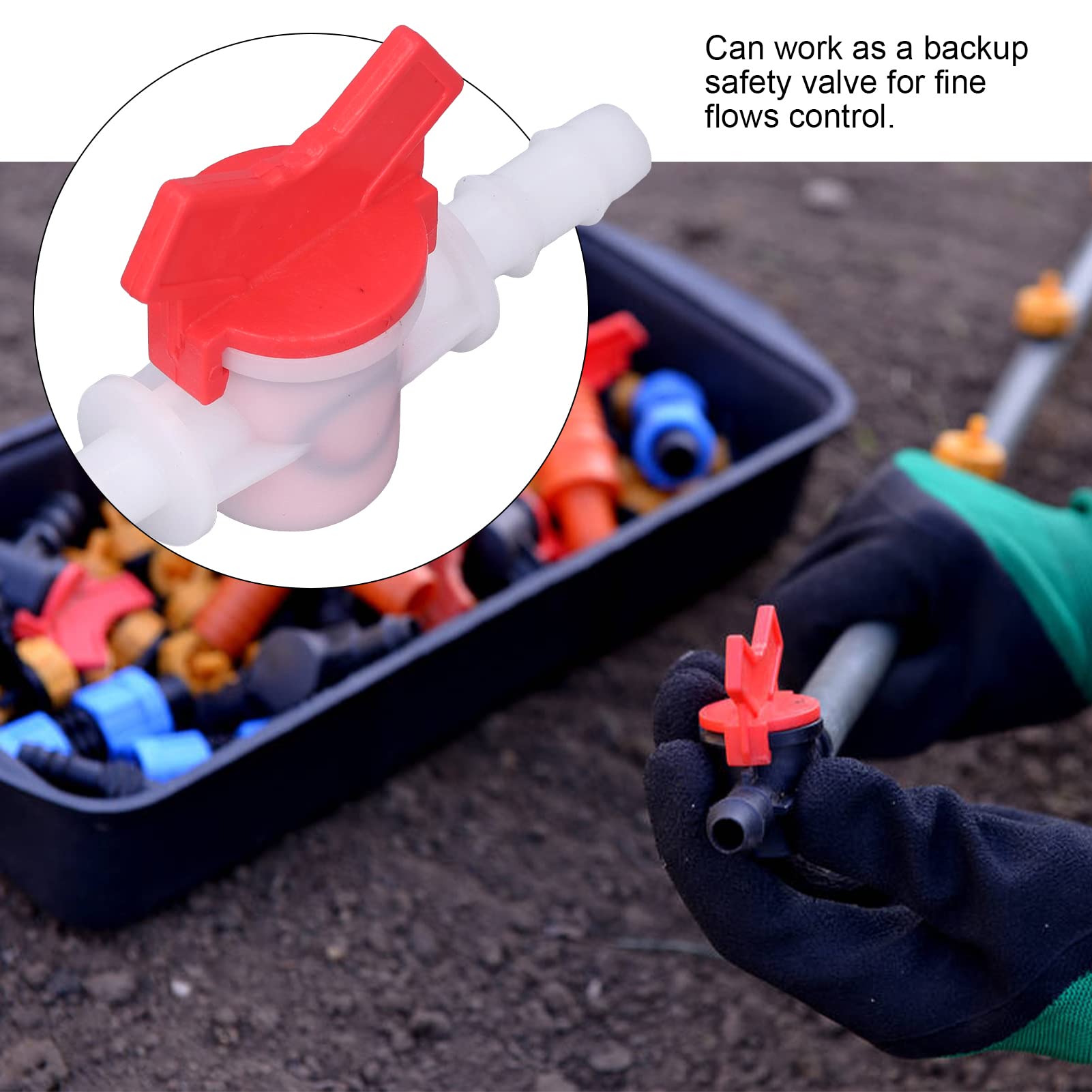 Control Valve Fitting Water Stop Controller Regulator ABS Switch Accessory Set Kit with Backup Safety Valve for Liquid Control (10MM regulator)