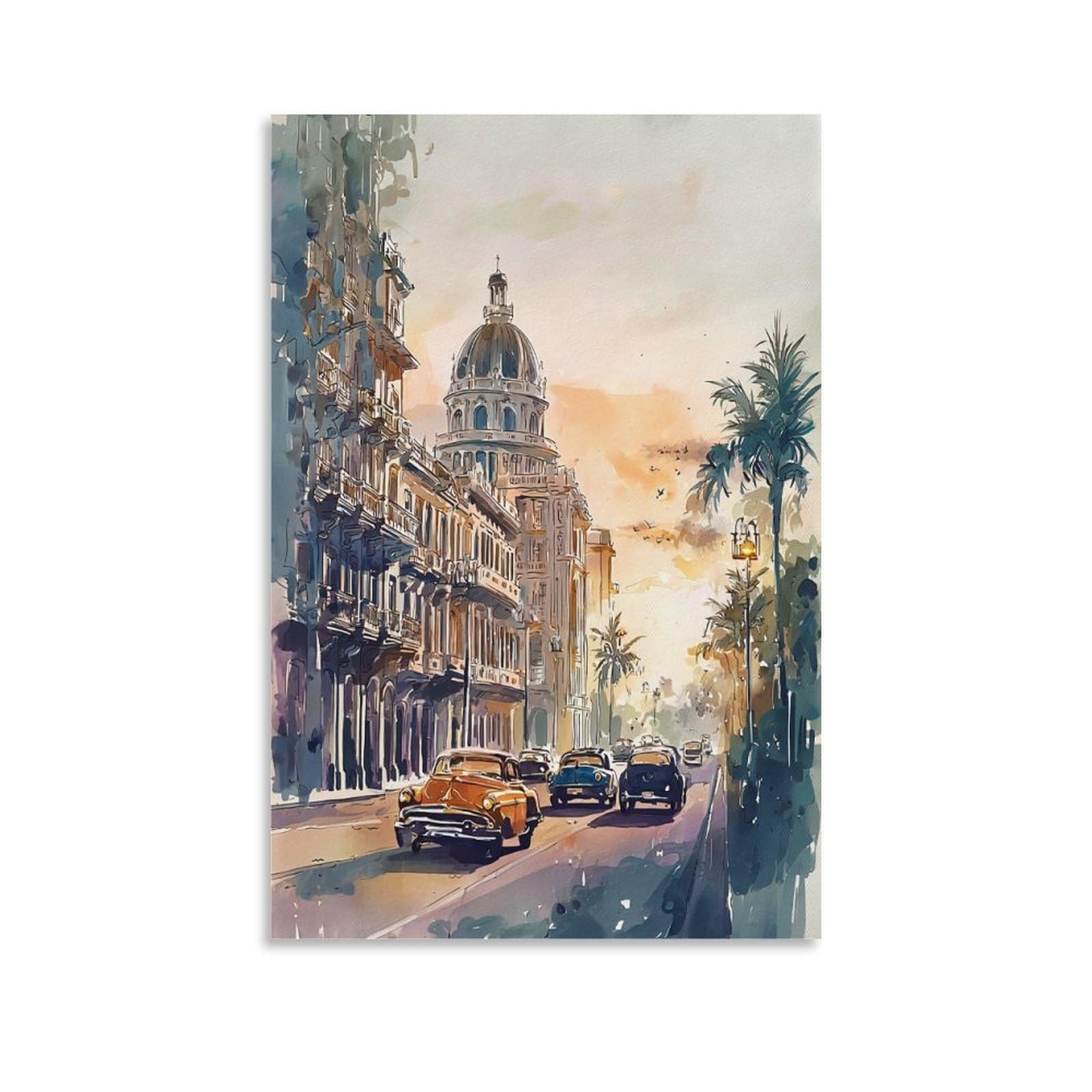 LCYNNH Phoenix Watercolor Painting 24x36inch(60x90cm) Vintage Travel Poster Watercolor Canvas Art