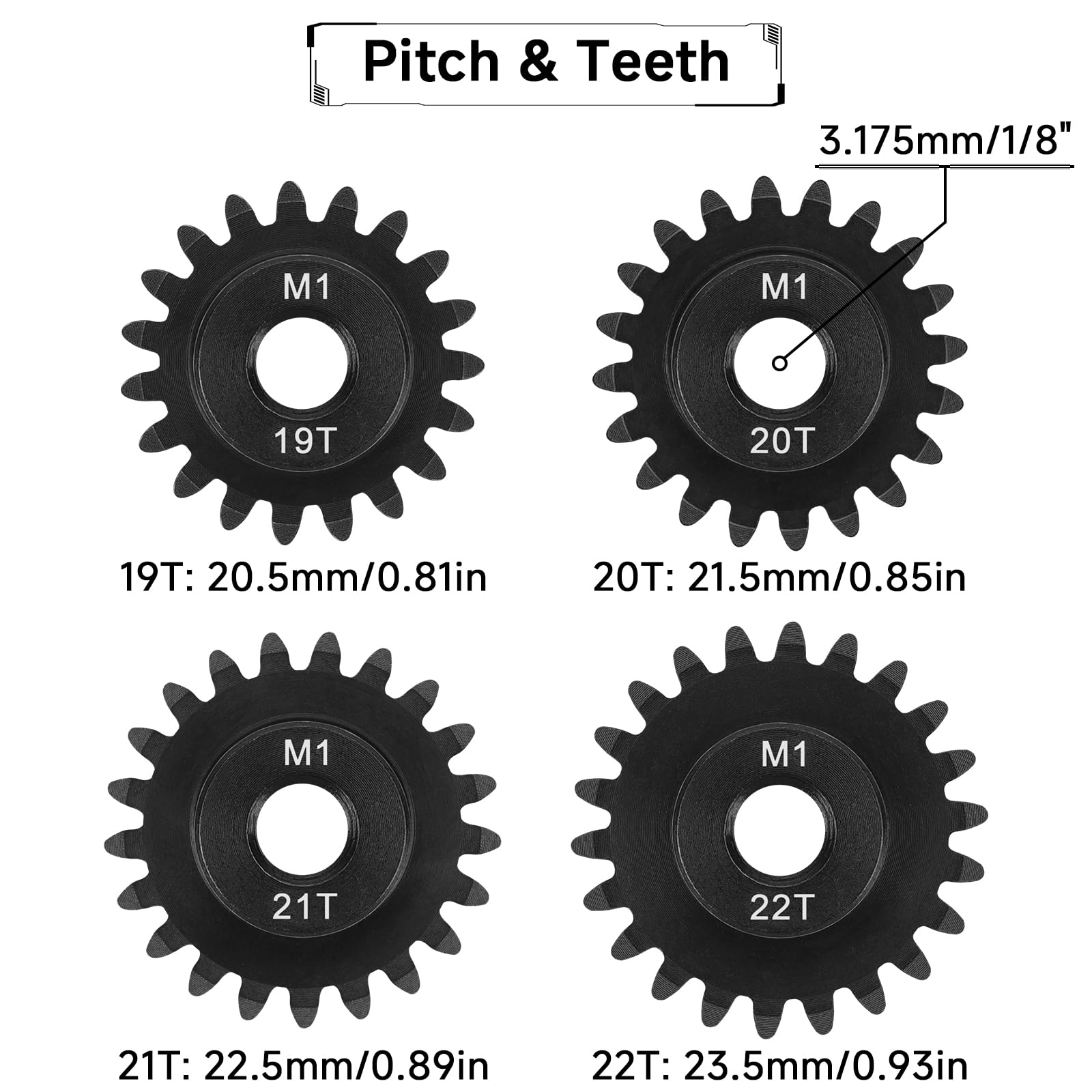 Hot Racing NSG18M06 18t Steel Mod 0.6 Pinion Gear 5mm