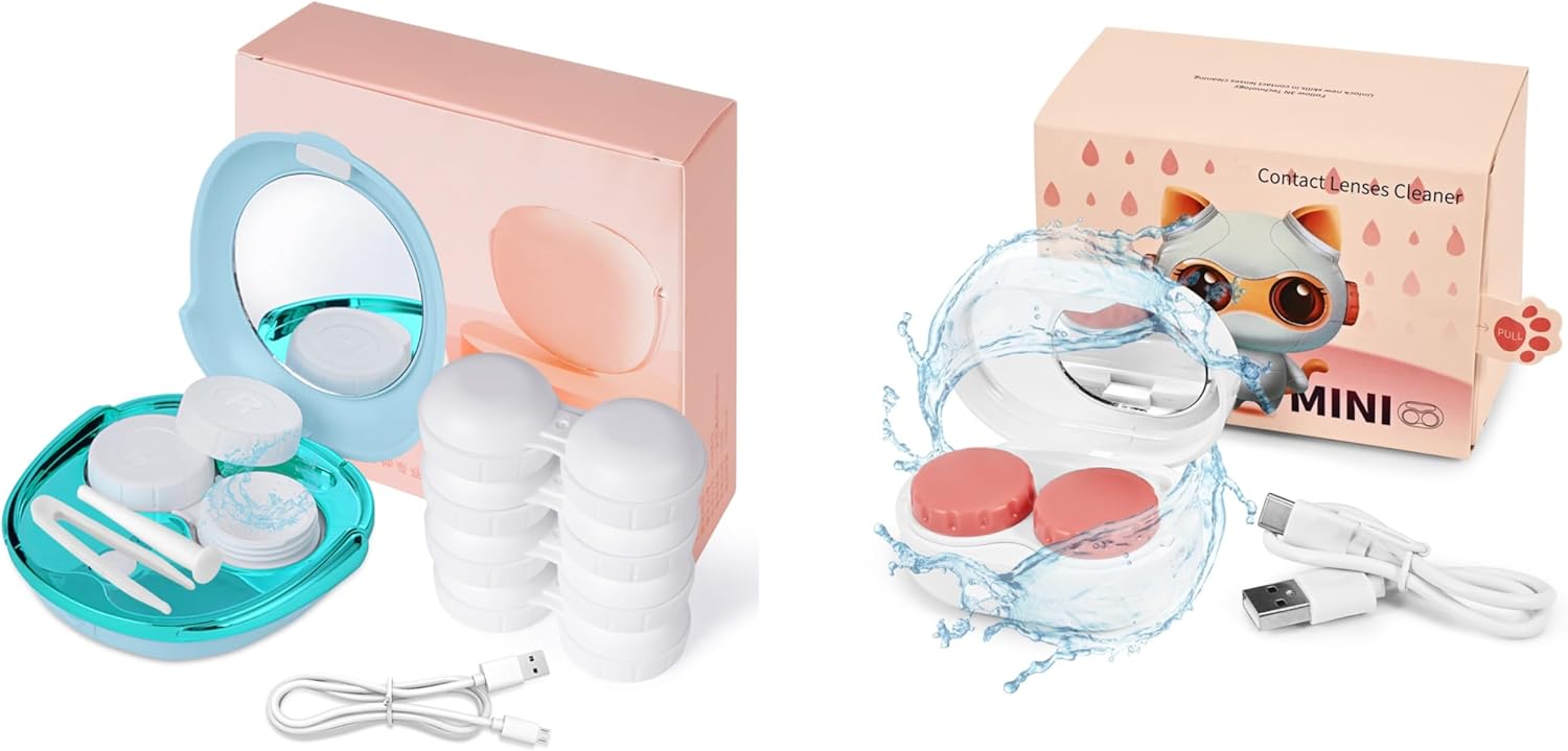 Cleaning then Hydrating. MV5 Contact Lens Cleaner Machine with 3N Series Contact Lens Hydrate Machine