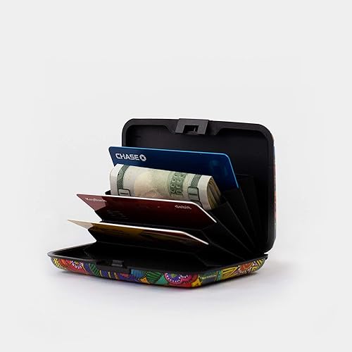 Miniatura 2 de Monarque Cartera blindada segura RFID, Guisante dulce Georgia O'Keeffe, Awsc