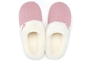Cute Comfy Fuzzy Memory Foam Slip On Women's House Slippers