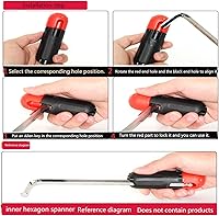 Vista 6 de skrnrhrery Barra de extensión de llave hexagonal, 6 piezas llave hexagonal interna manual mango auxiliar extensión de soporte de broca adaptar