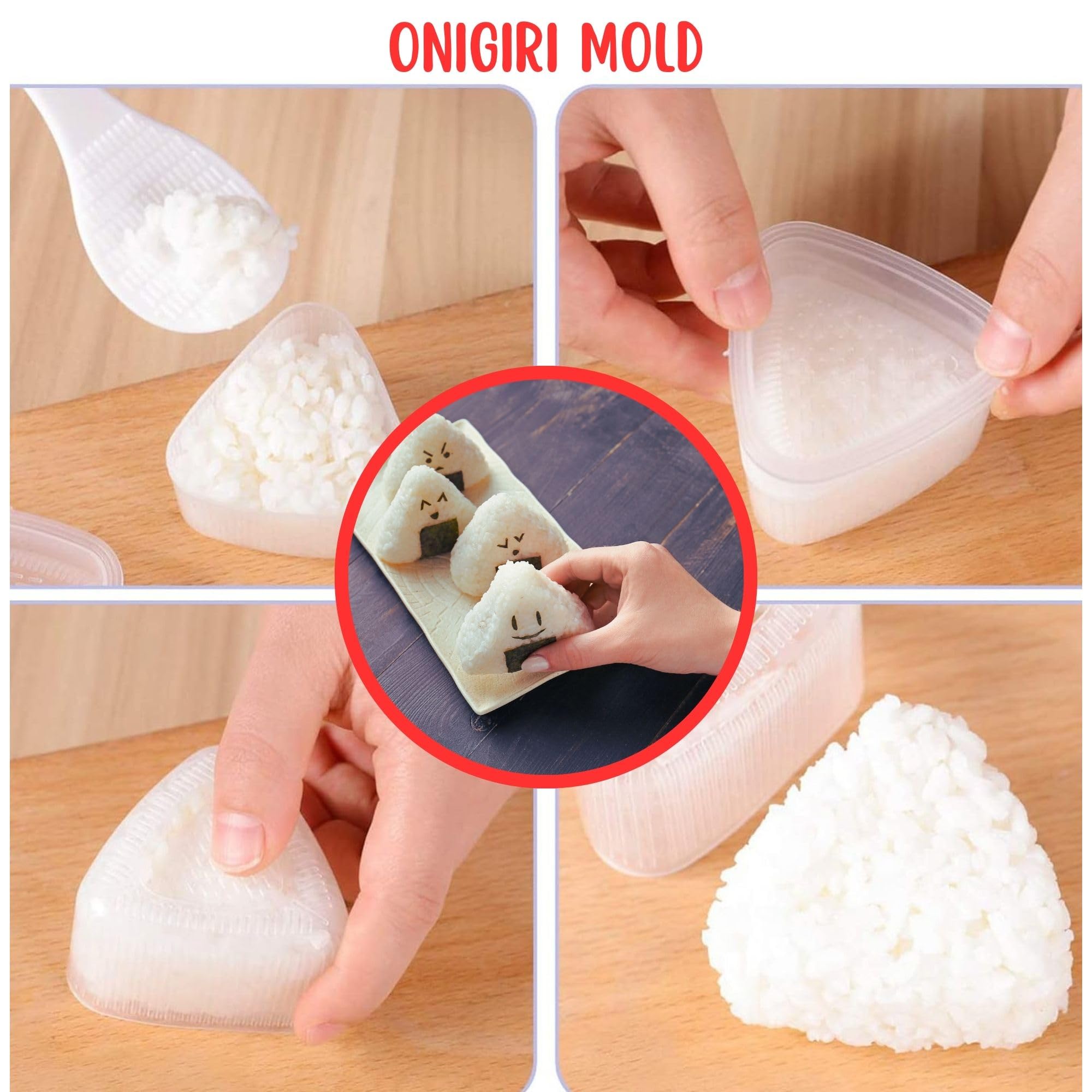 Kit sushi complet - Sushi maker - Appareil pour fabrication sushi - Coffret avec natte en bambou, couteau japonais, moule onigiri, moule sushi, moule maki - Idée cadeau homme femme