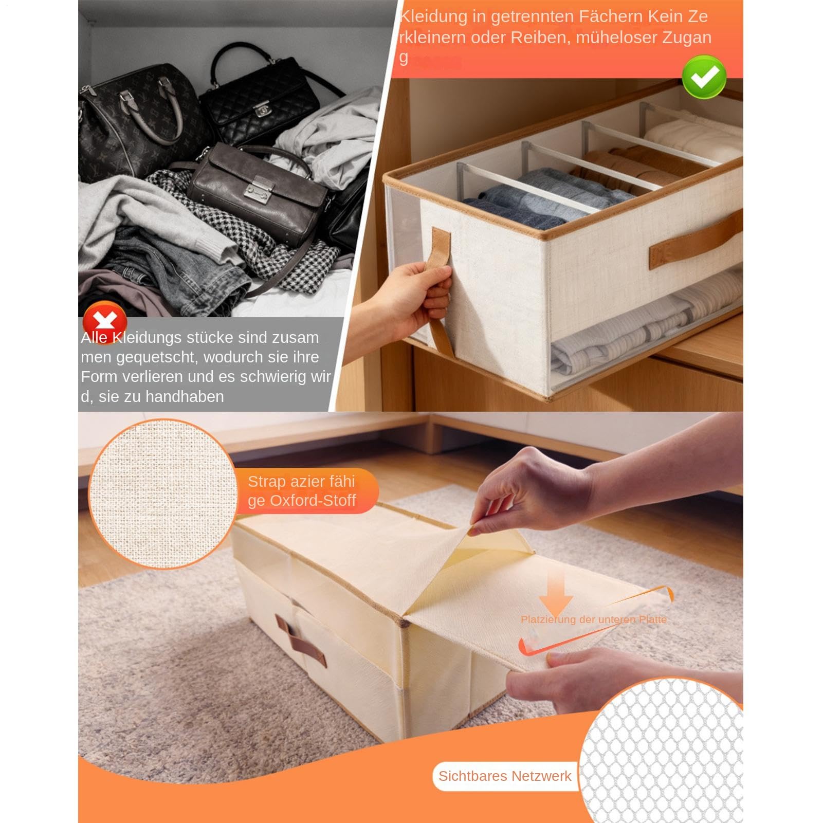 Organizador De Bolsos Para Armario Soporte para Totes Plegable | Soporte de Almacenamiento para Bolsos de Mano Para Jeans Suéteres Pantalones Camisetas Ropa Sujetadores Pañuelos y el
