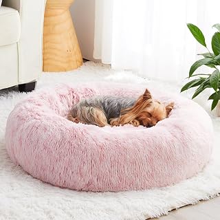 WNPETHOME pink calming dog bed