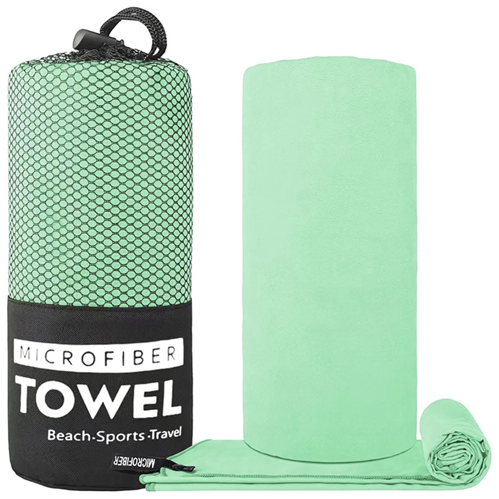 GMEqfhpOPS Quick-Drying Sports Towel Thick Sand Free Microfiber Quick Dry Towel, Super Absorbent Soft Swim BeachTowels for Men, Women Towels Bath(Mint green,50x110cm)