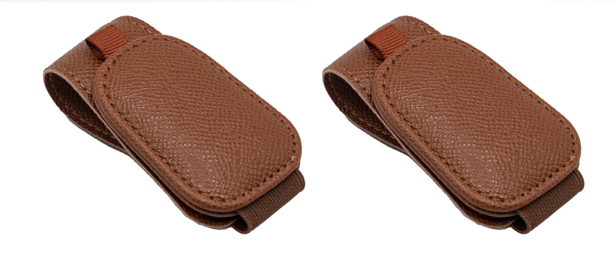 Tryagat 2 Pcs Sunglass Holder for Car for Buick Encore GX 2026, Car Visor Accessories Magnetic Leather Sunglasses Holder Visor Clips for Accessories,Brown
