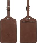 uxcell 2 Pcs Suitcase Tags, Green Leather Luggage Name Tags Travel Accessories Airplane Travel Essentials for Flying Hotel Check in Luggage Bags Men Women, 4.72 x 2.76 x 0.08