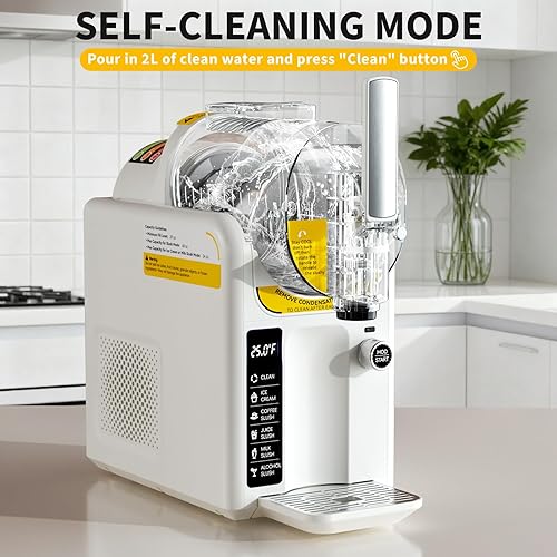 Miniatura 5 de Máquina para hacer helados 2 en 1 para el hogar, máquina de granizado de 88 onzas, no necesita hielo, máquina de bebidas congeladas, 5
