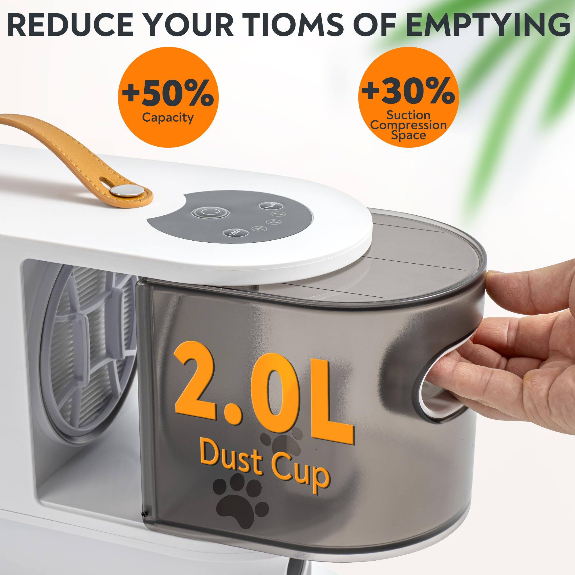 Pet Grooming Vacuum for Dogs & Cats, 12kPa Strong Suction, ≤50dB Quiet, 2L Dust Cup, 5-in-1 Grooming Kit with Ceramic Clippers, 6 Guide Combs, Vacuum for Shedding & Long-Haired Breeds - image 6