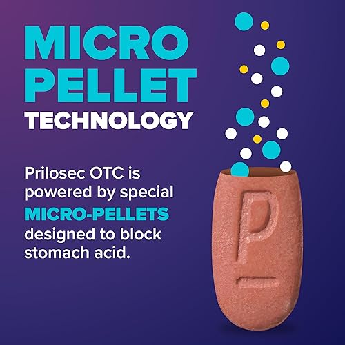 Miniatura 8 de Prilosec OTC, omeprazol liberación retardada 20 mg, reductor de ácido, trata la acidez estomacal frecuente para alivio de 24 horas, todo el día,