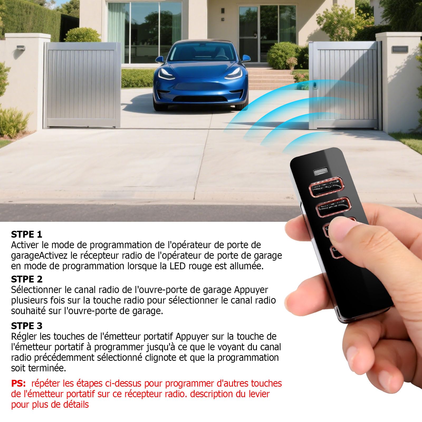 3 puertas de control remoto para Sommer Pearl 4018V000, 868 MHz, 4 canales, mando a distancia con Sommer 4018V000, 4015862001900, S10019-00001