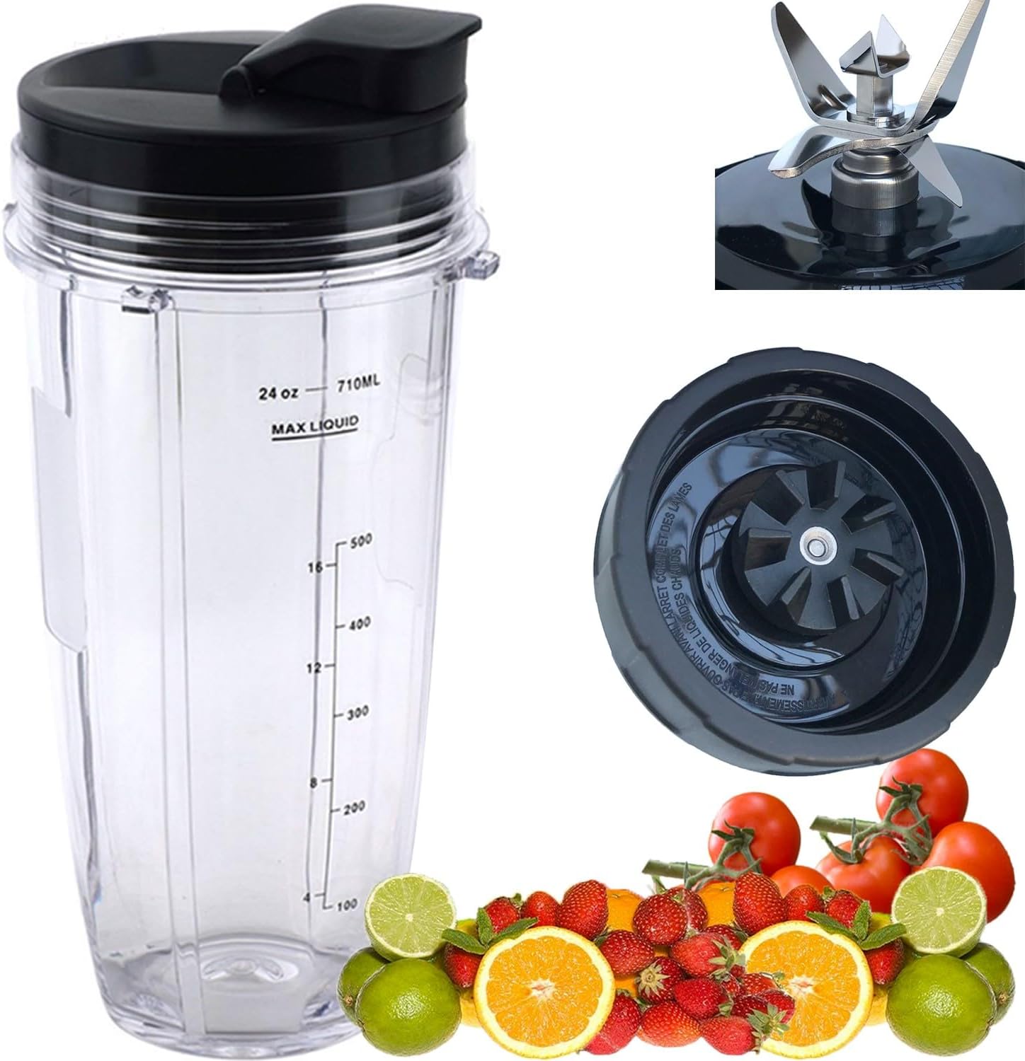 Replacement blender Blade and 24oz Cup Accessories with Lid, Only Compatible with Nutri Ninja SS150,SS151,SS300, SS350,SS351, CO351B, SS100, SS101, CO101B,SS400,SS401 Replacement blender Blade and 24oz Cup Accessories with Lid, Only Compatible with Nutri Ninja SS150,SS151,SS300, SS350,SS351, CO351B, SS100, SS101, CO101B,SS400,SS401