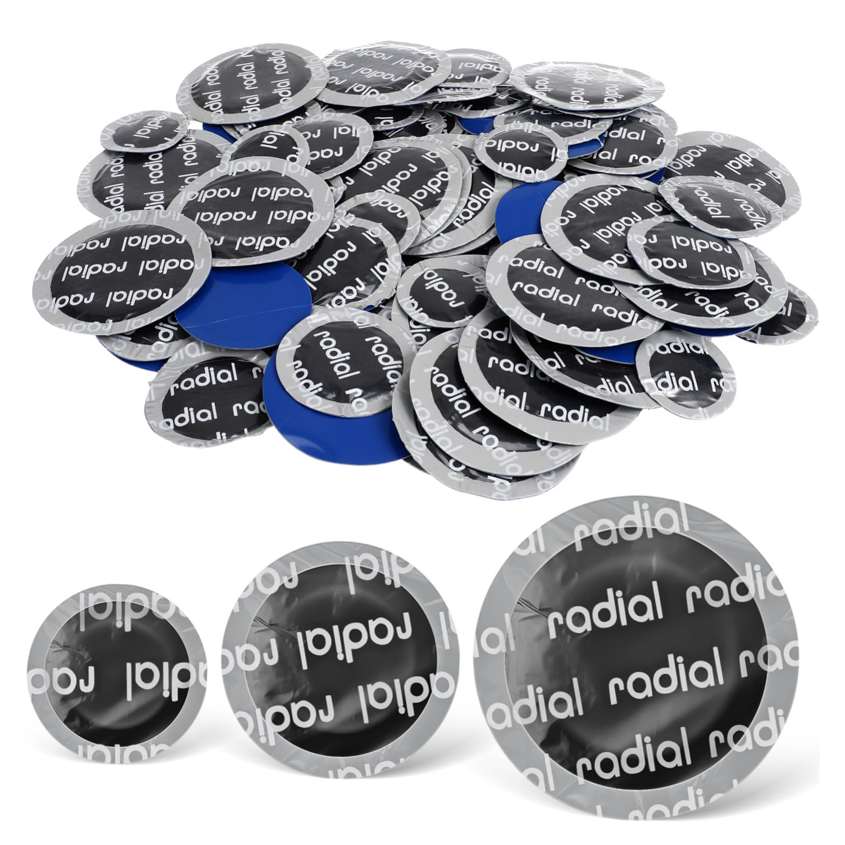 STOBAZA 90Pcs Tire Repair Patches Durable Round Rubber Puncture Repair Tools for Vehicles Includes Heavy Duty Tire Patching