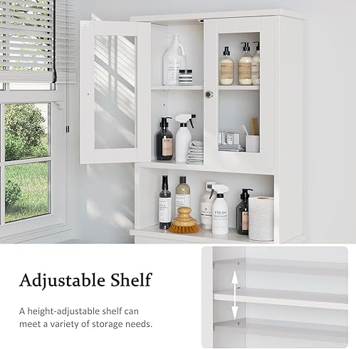 Miniatura 5 de Meilocar Armario de almacenamiento sobre el inodoro para baño, organizador de almacenamiento sobre el inodoro, ahorro de espacio con puertas de