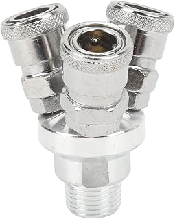 Kadimendium 3 Way Quick Coupler Quick Connect Air Hose Splitter Universal Type Male Thread Swivel Air Compressor Fittings Round Air Splitter Manifold G1/2