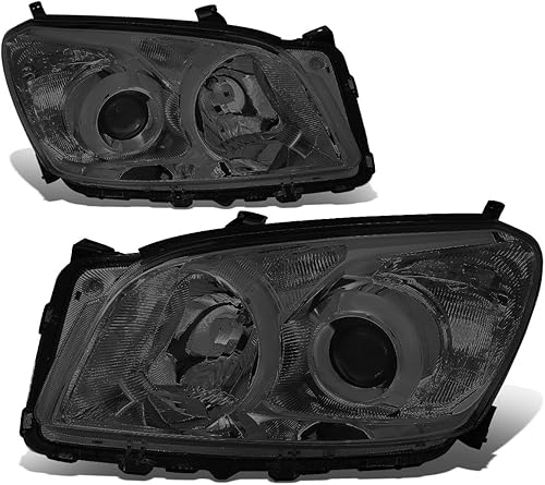 Miniatura 5 de Auto Dynasty Par de faros delanteros con diseño de esquina ámbar ahumada, estilo OE para faros delanteros compatibles con Rav4 XA30 09-12