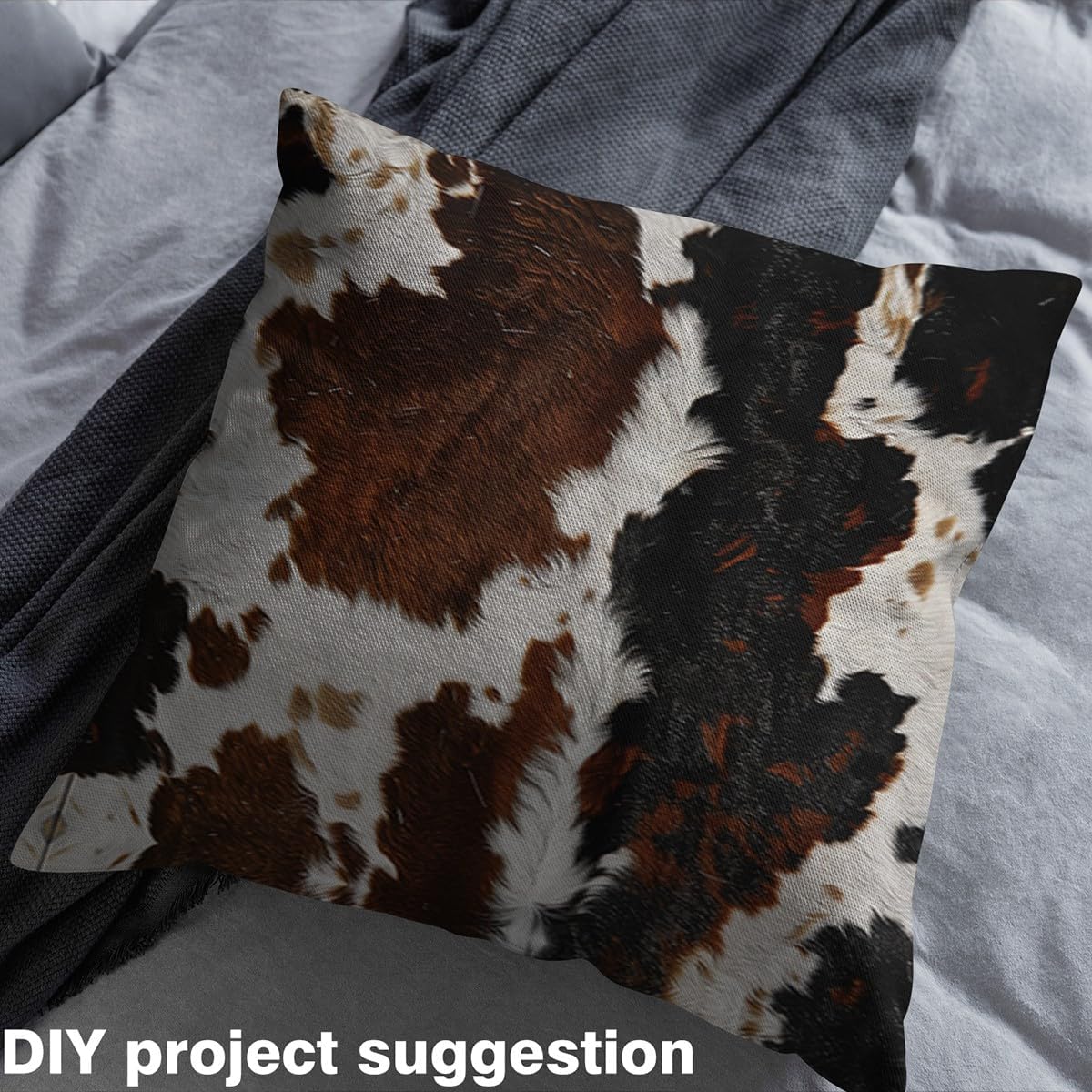 Erosebridal Cowhide Fabric by The Yard, Fur Upholstery Fabric, Africa Wild Animal Bull Cow Fur Decorative Fabric, Western Farmhouse Milk Cow Fur Highland Cow Theme Indoor Outdoor Fabric, 3 Yards