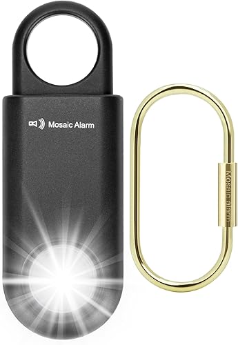 Miniatura 11 de Luz estroboscópica de alarma de seguridad personal de 130 dB. Llavero de sirena de sonido fuerte con mosquetón para mujeres, niños escolares,
